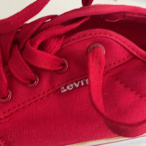 Levi’s Mens Red Canvas sneakers shoes size 7.5 - Picture 6 of 12